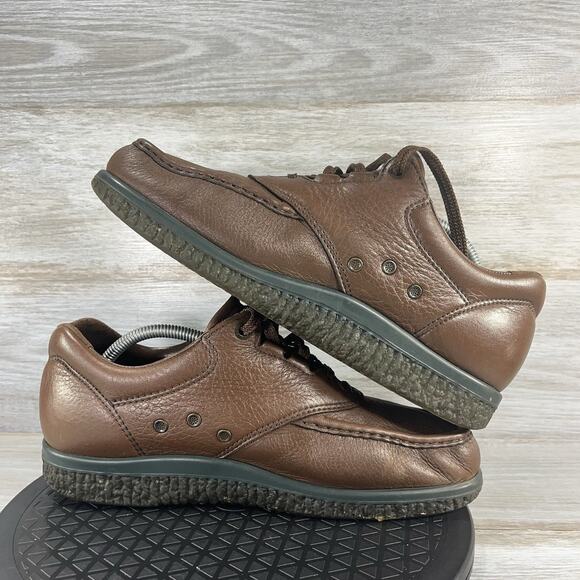 SAS Mens PATHFINDER Handcrafted Brown Tumbled Leather Shoes Size 10.5 W - Picture 7 of 8